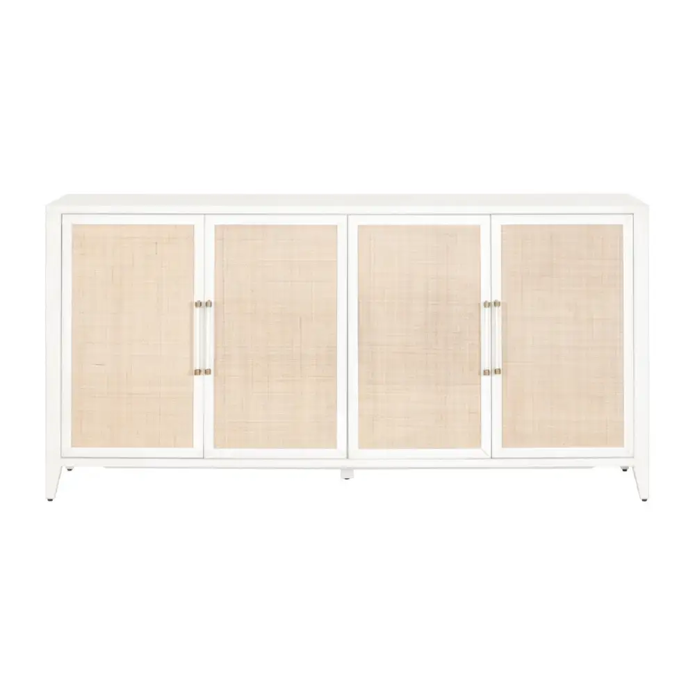 Rattan Inlaid Four-Door Sideboard