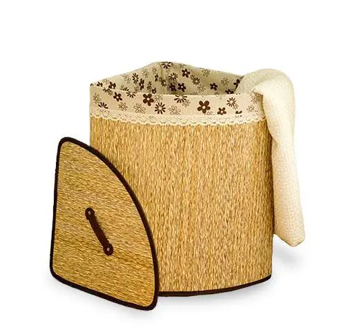 Foldable Lidded Bamboo Cotton Laundry Basket