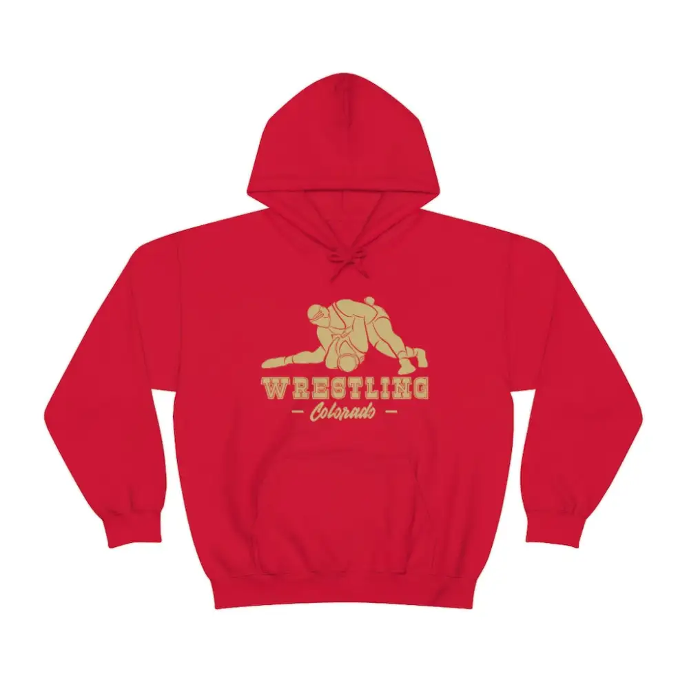 Relaxed Clean Lettering Wrestling Graphic Pullover Hoodie