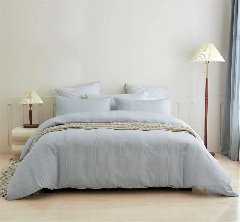 Bamboo Cotton Quilt Cover Set With Striped Detail