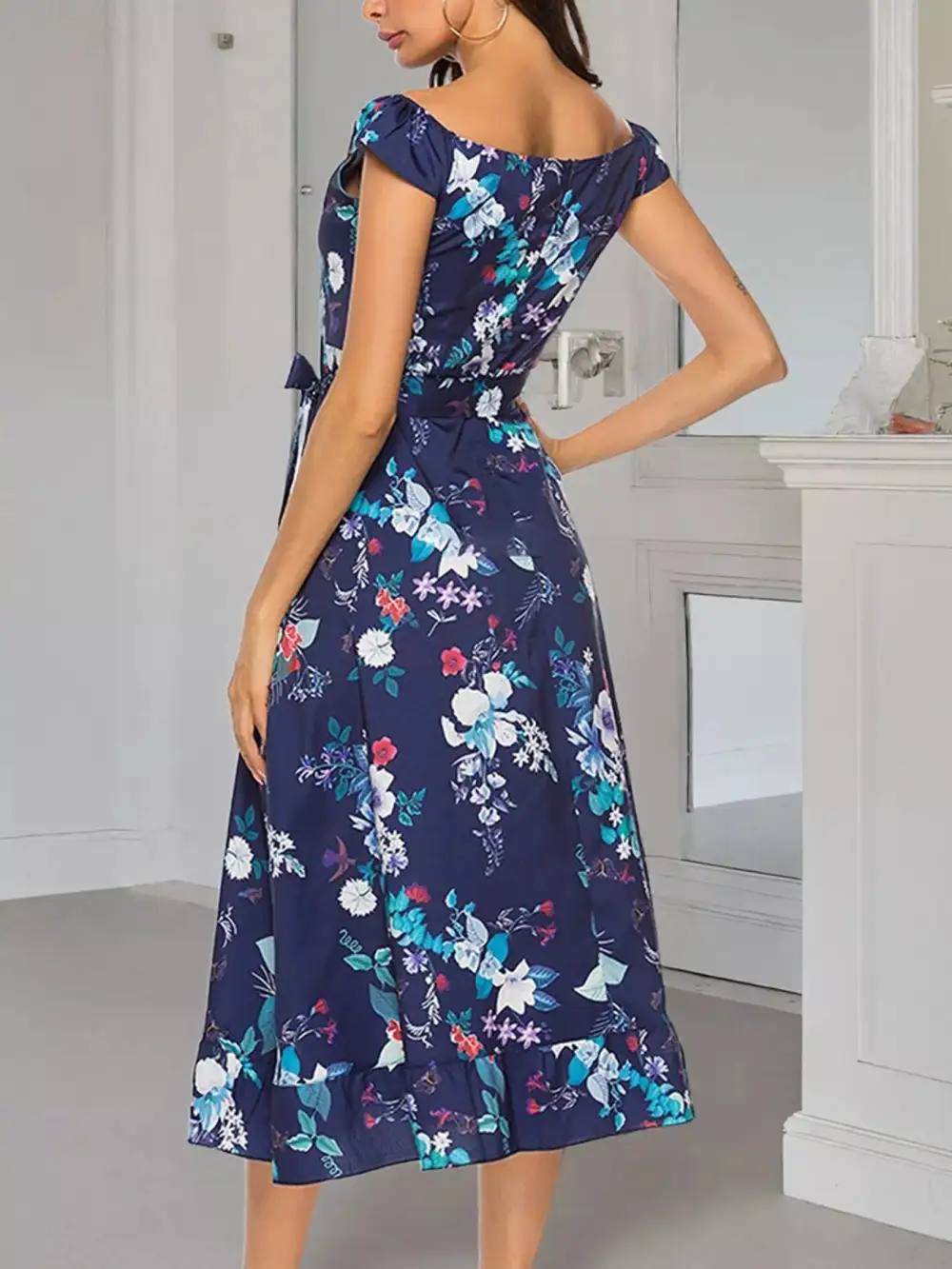 Shoulder Off Shoulder Midi Dress
