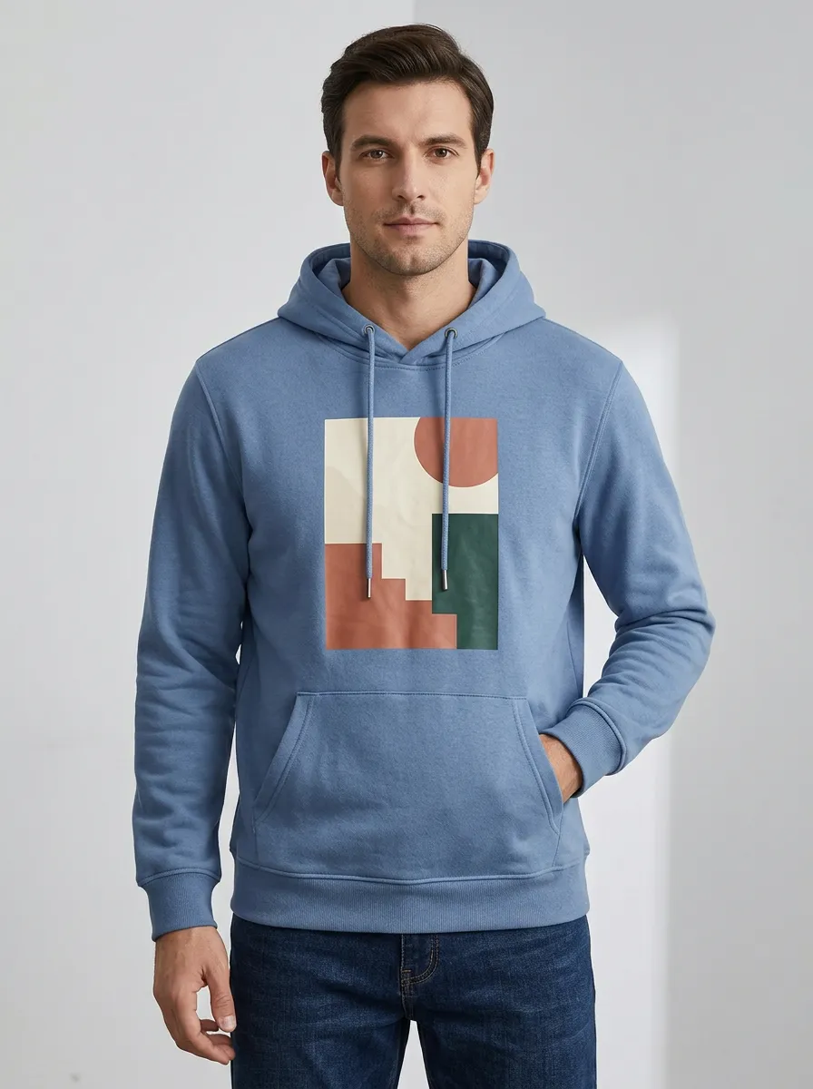 Men's Everyday Abstract Geometric Shape Print Hoodie