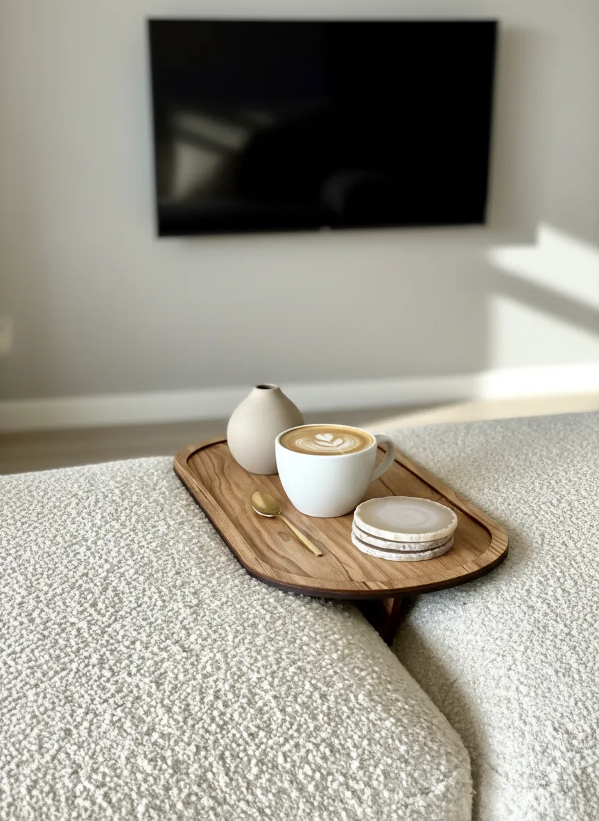 Elm Sofa Tray Light Brown