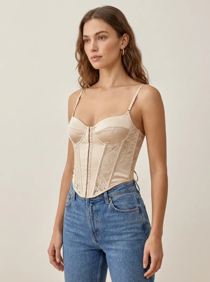 Casual Hook-and-Eye Women's Corset-Style Top