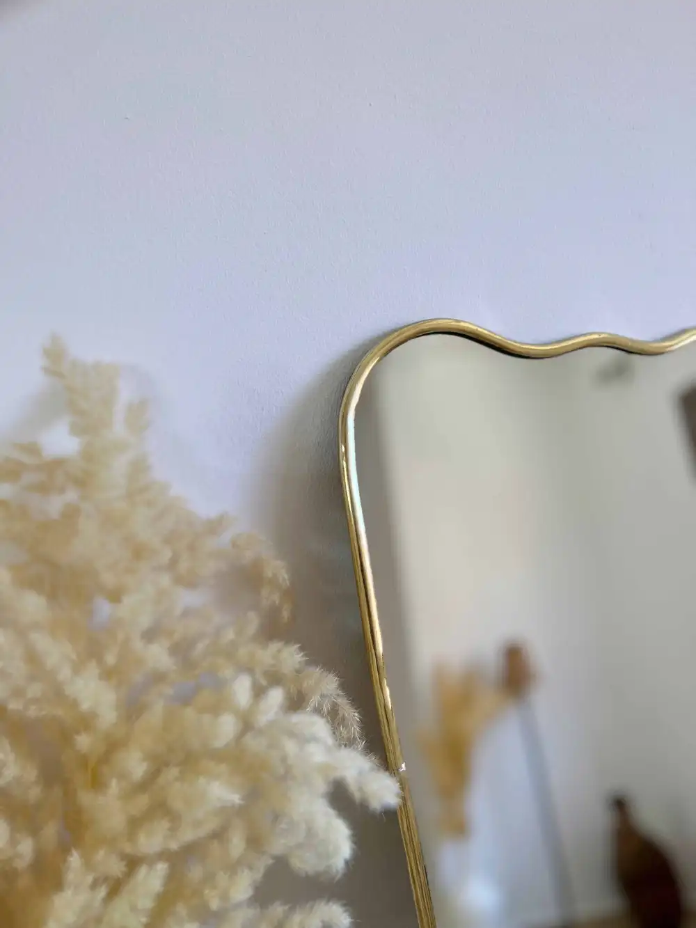 Flowing Wavy Brass Wall Mirror