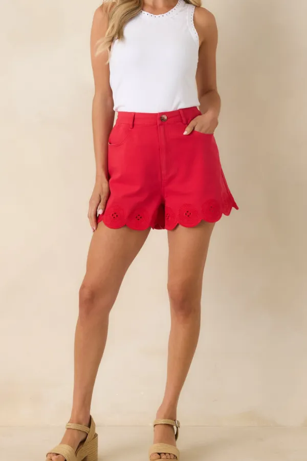 Scalloped Just Casual Shorts