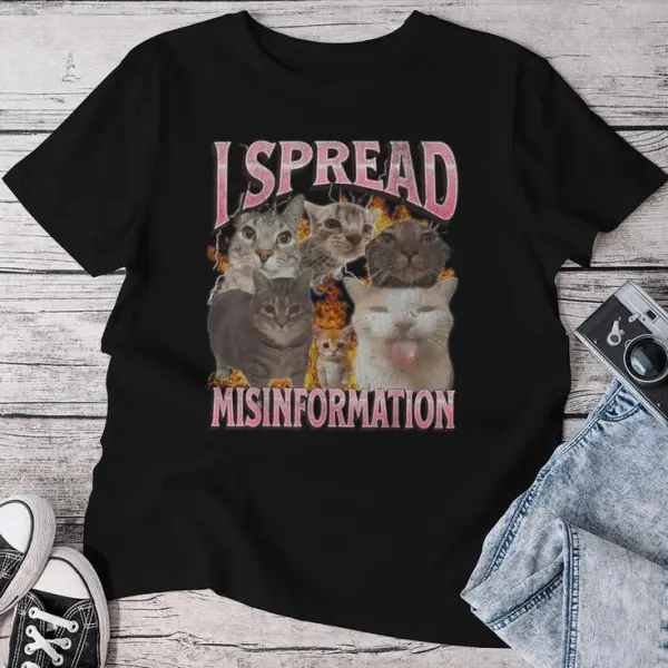 I Spread Misinformation Cat Women T-shirt
