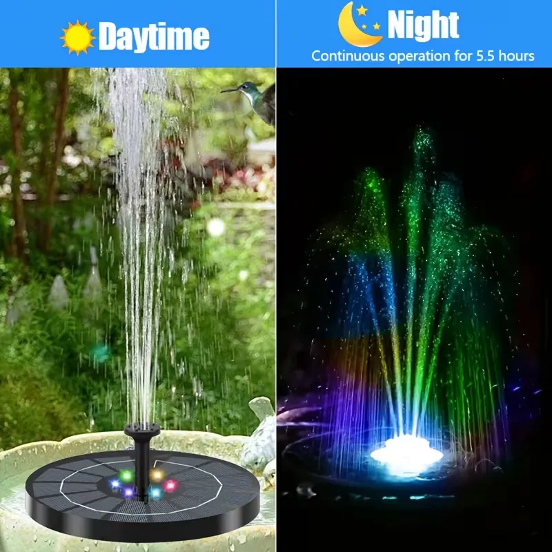 Multi-Color Solar Water Fountain
