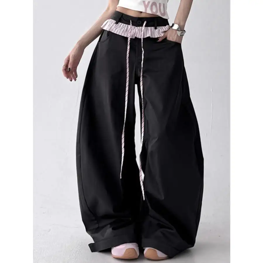 Everyday Wide Leg Drawstring Casual Pants