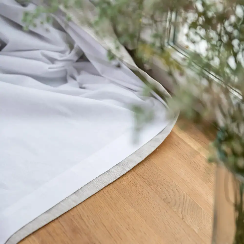 Simple Back Tab Linen Curtain