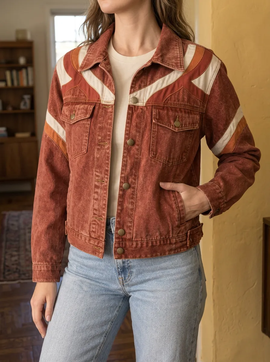 Women's Retro Western Vintage Style Striped Printed Jacket