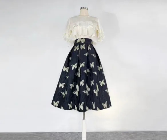 Practical Commuter Everyday Casual Embroidered Skirt