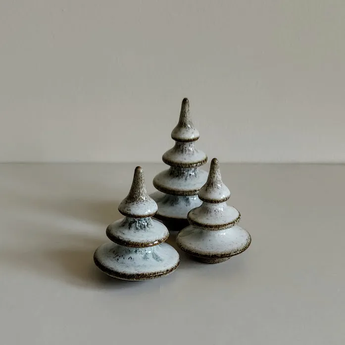 Recycled Clay Tree Ornament Set