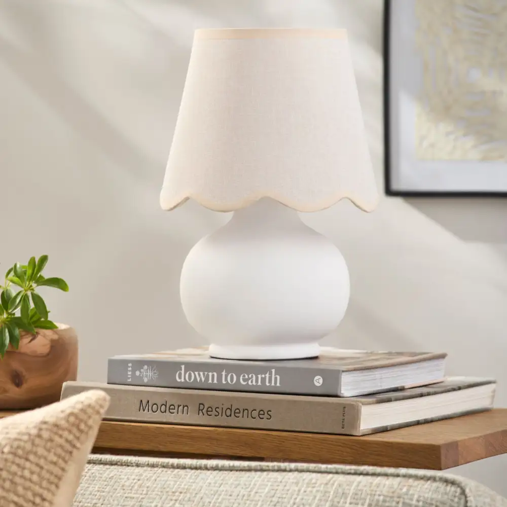 Glazed Ceramic Raffia Table Lamp