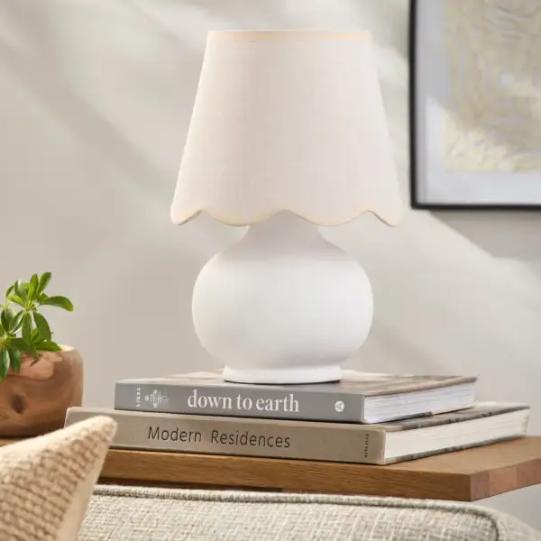 Glazed Ceramic Raffia Table Lamp