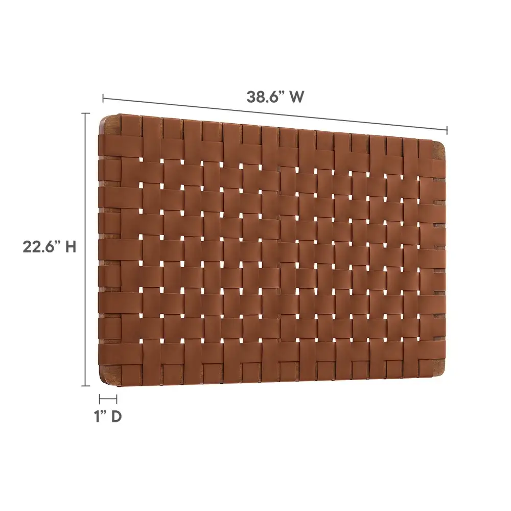 Wall Mounted Weave Wall Mount Vegan Leather Headboard