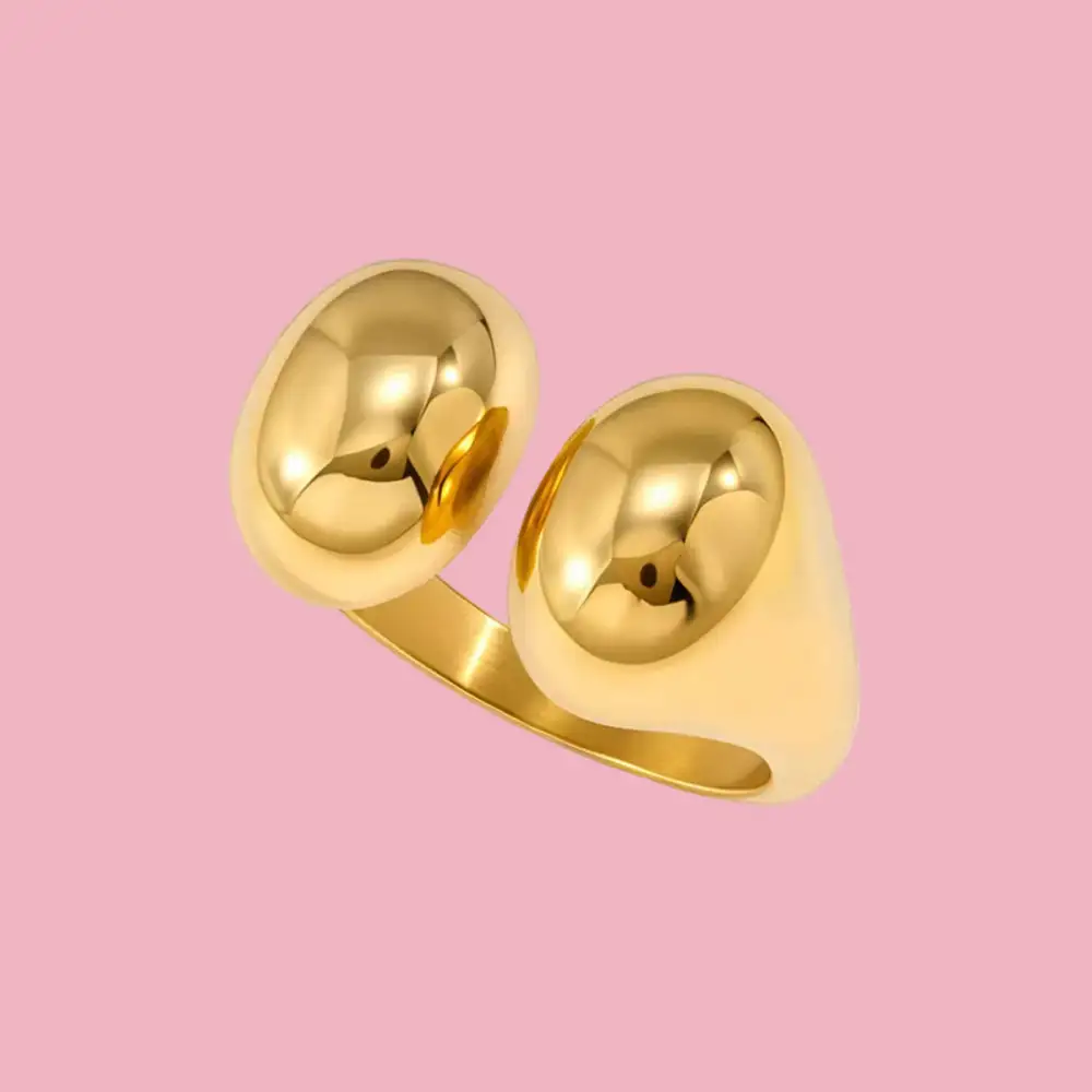 Smooth Double Oval Ring