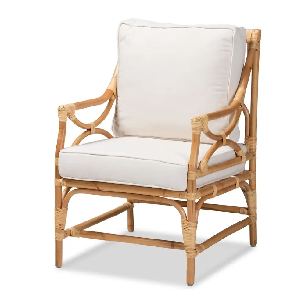 Padded Rattan Accent Chair