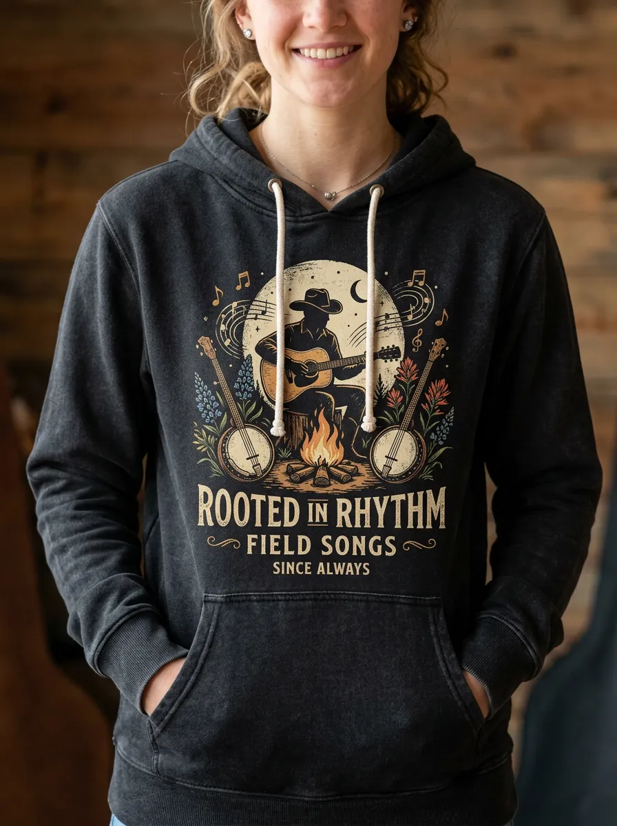 Western-Inspired Graphic Women's Country Music Pullover Hoodie