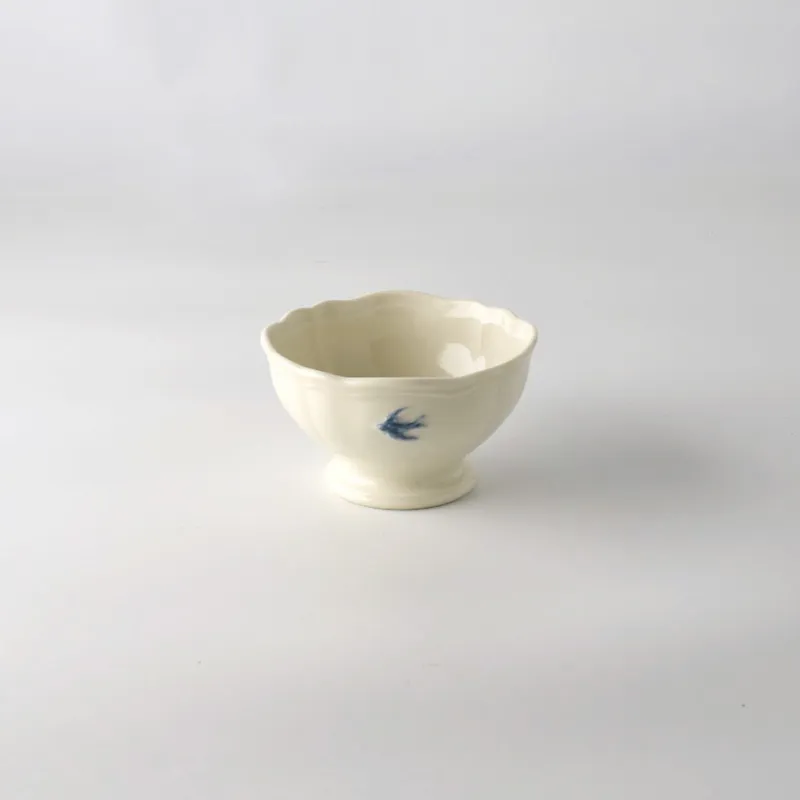 Hand Painted Swallow Pedestal Bowl