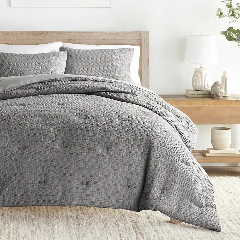 Waffle Textured Down Alternative Comforter Set
