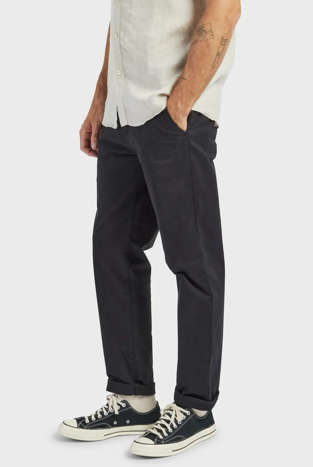 Tailored Fit Textured Cotton Casual Trousers