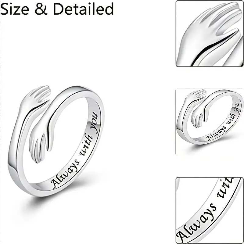 Women's Engraved Adjustable Hug Rings