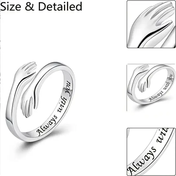 Women's Engraved Adjustable Hug Rings