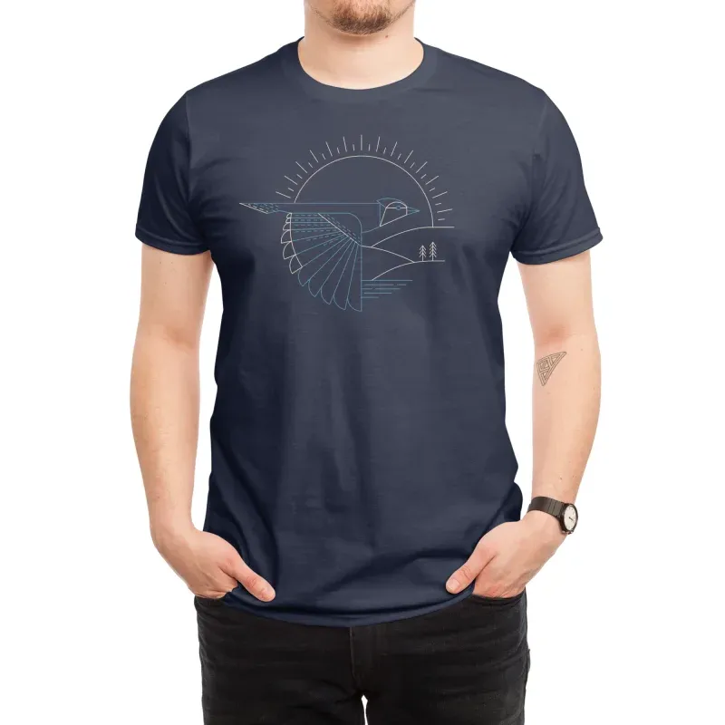Creative Geometric Print Cotton Short-Sleeved Shirt
