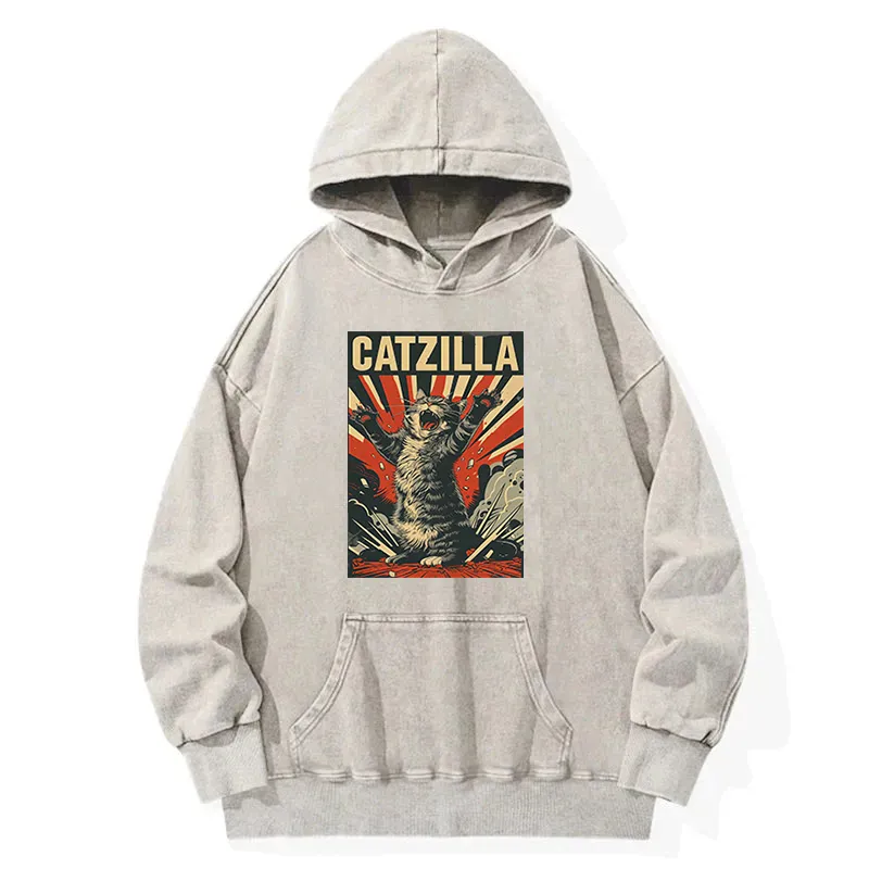 Catzilla Roaring Washed Hoodie