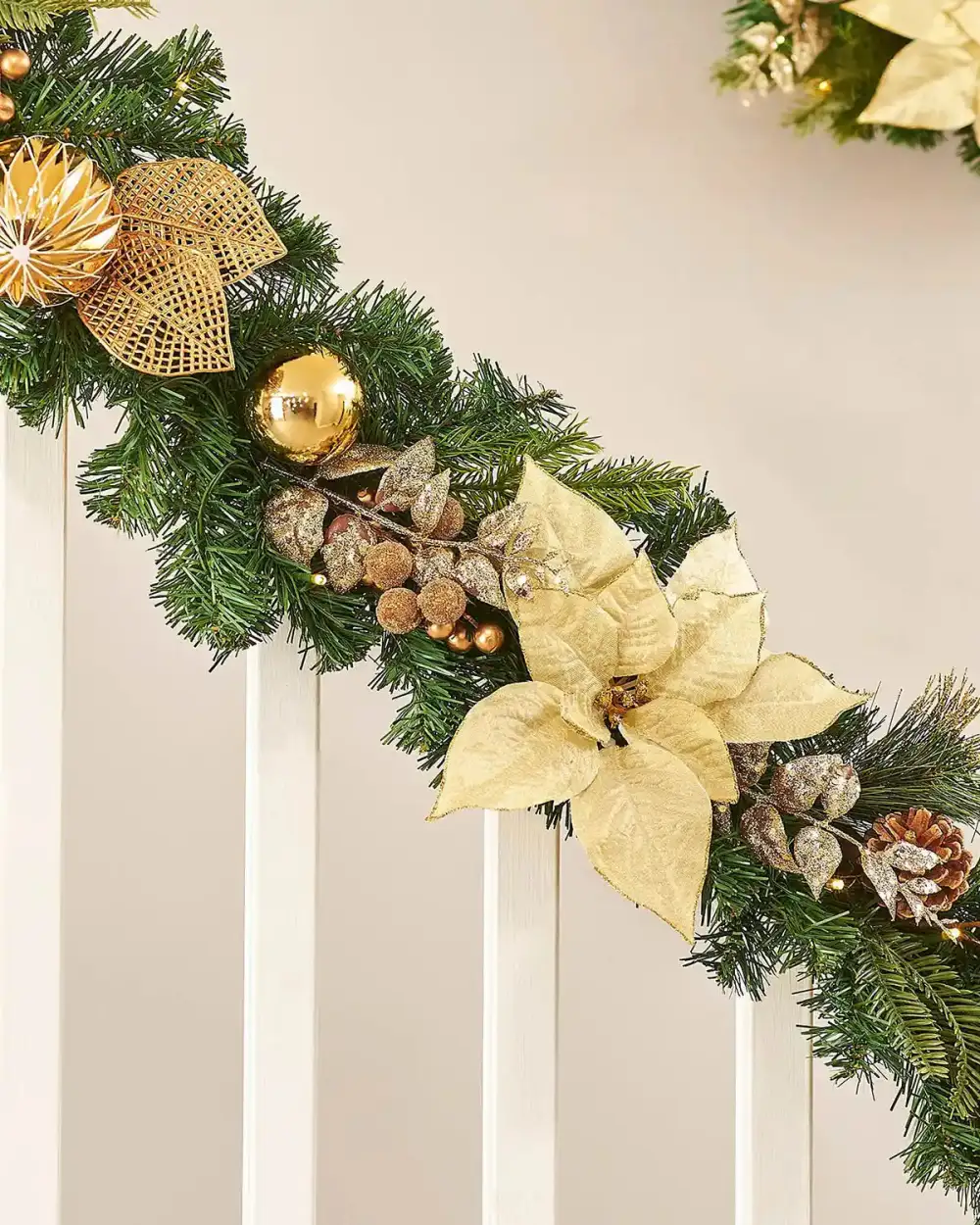 Pre-Lit Decorative Ornament Garland