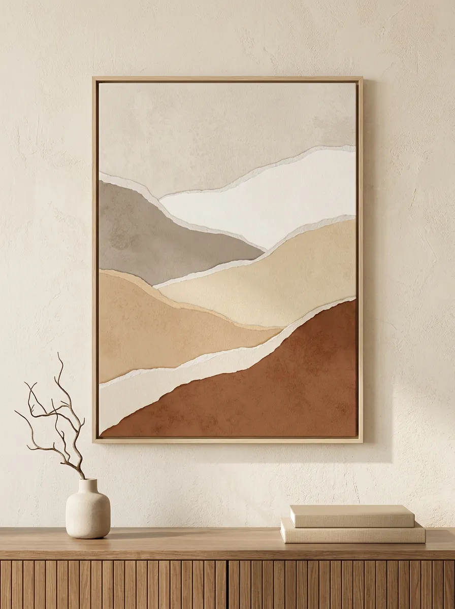 Neutral Minimalist Abstract Landscape Printed Wall Art