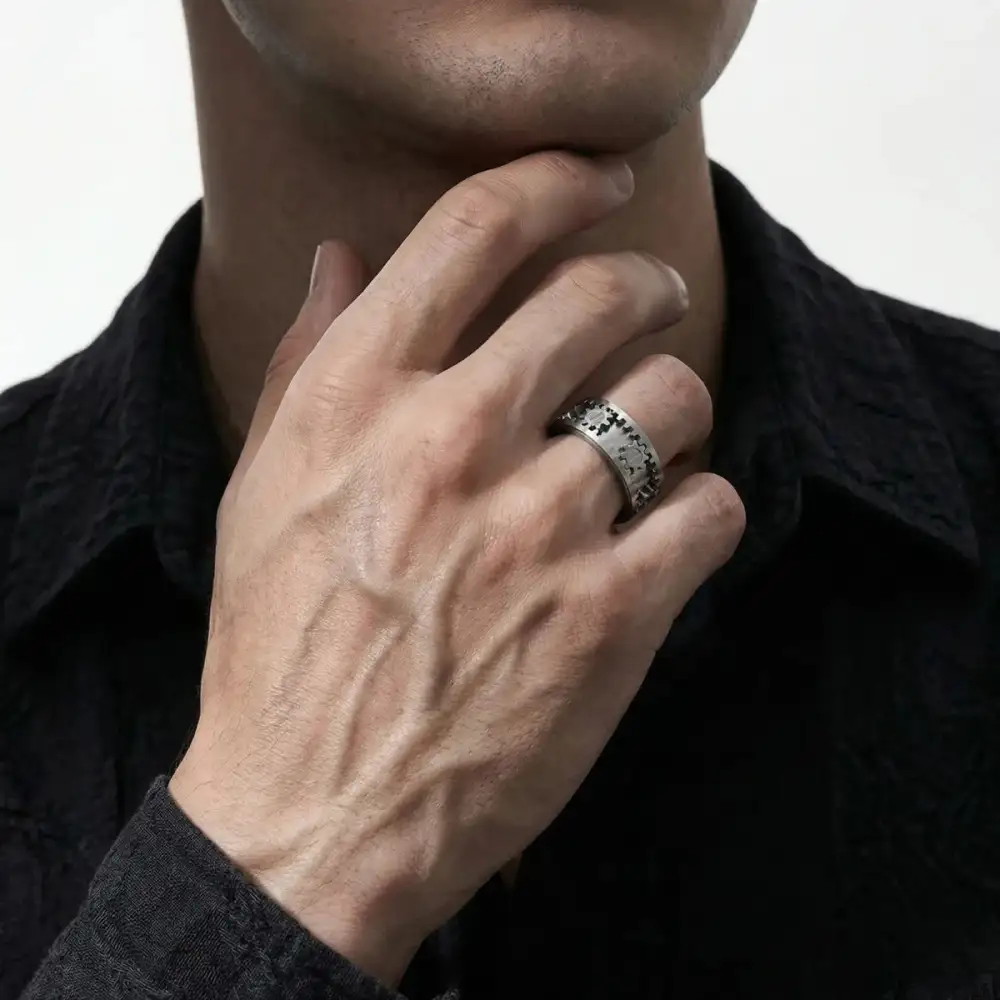 Men's Gear Spinner Ring
