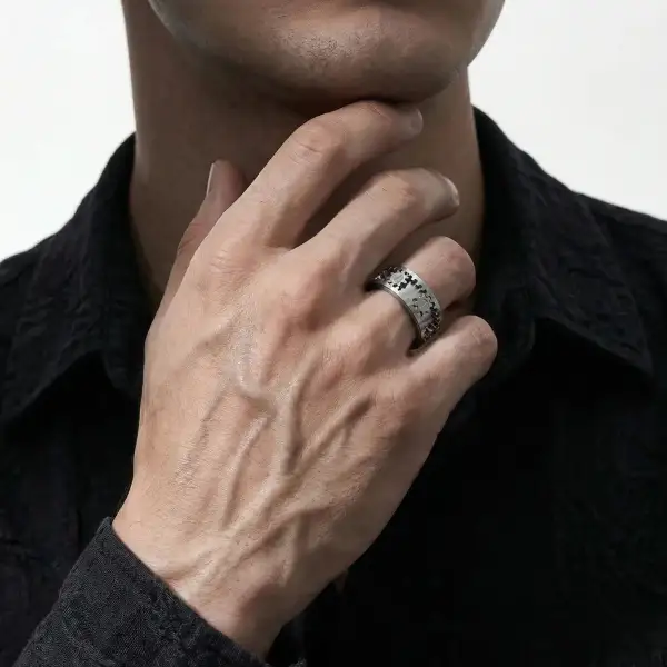 Men's Gear Spinner Ring