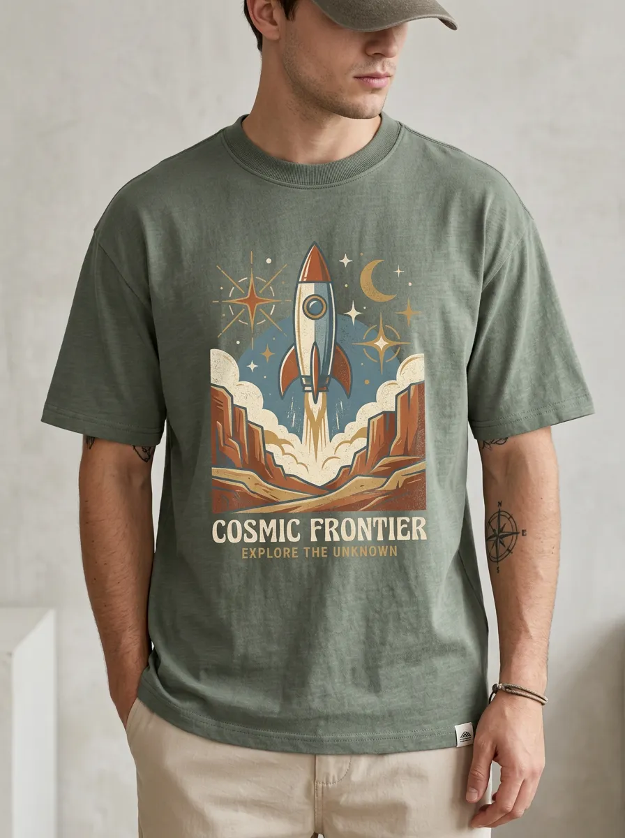 Men's Cosmic Rocket Explorer Graphic T-Shirt