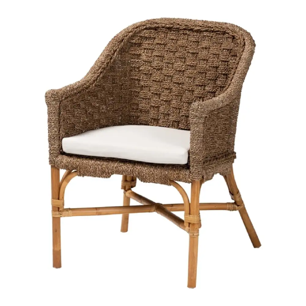 Woven Seagrass Bohemian Accent Chair