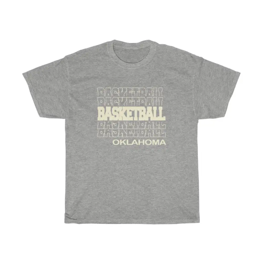 Basketball Oklahoma in Modern Stacked Lettering