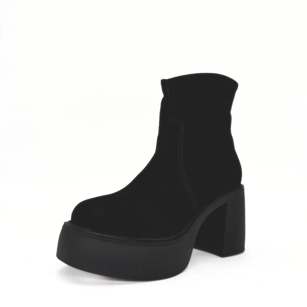 Nubuck Platform Ankle Boots