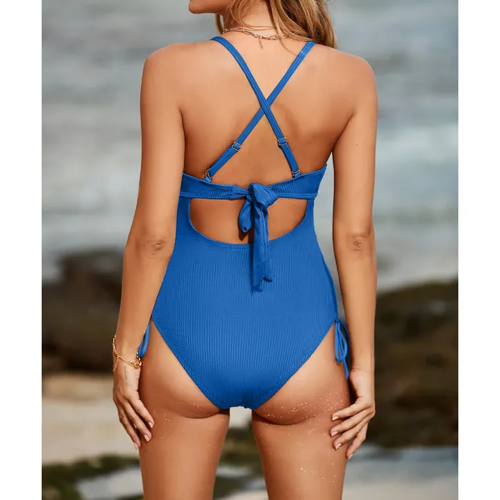 Women's Cutout V-Neck One-Piece Swimsuit