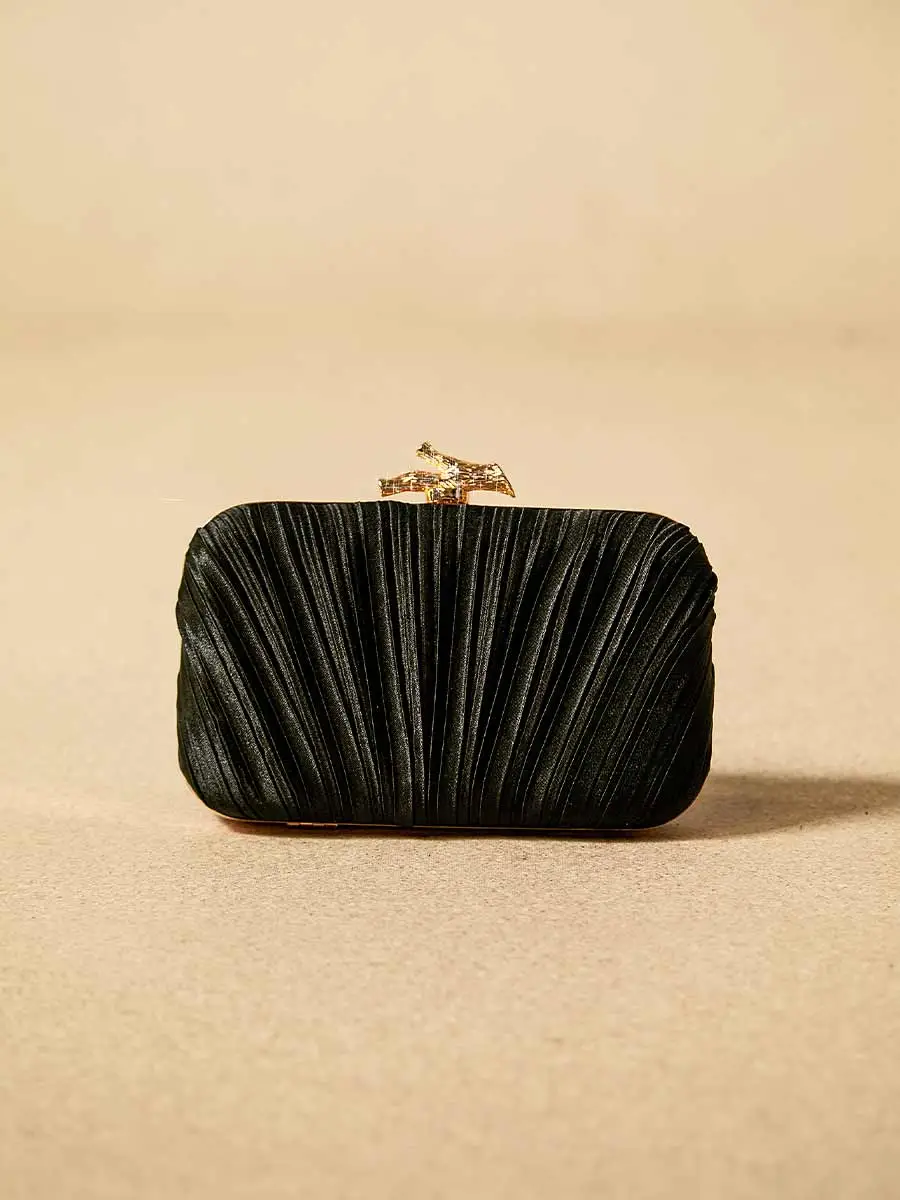 Noelle Branch Clasp Texture Clutch