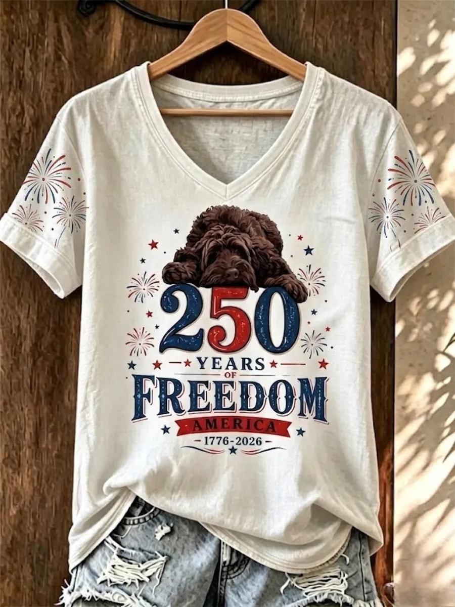Women'S America Flag Print Casual T-Shirt