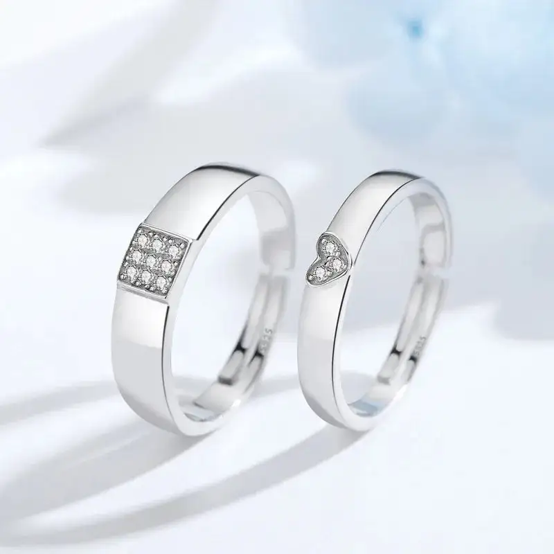 Zircon Heart Couple Ring