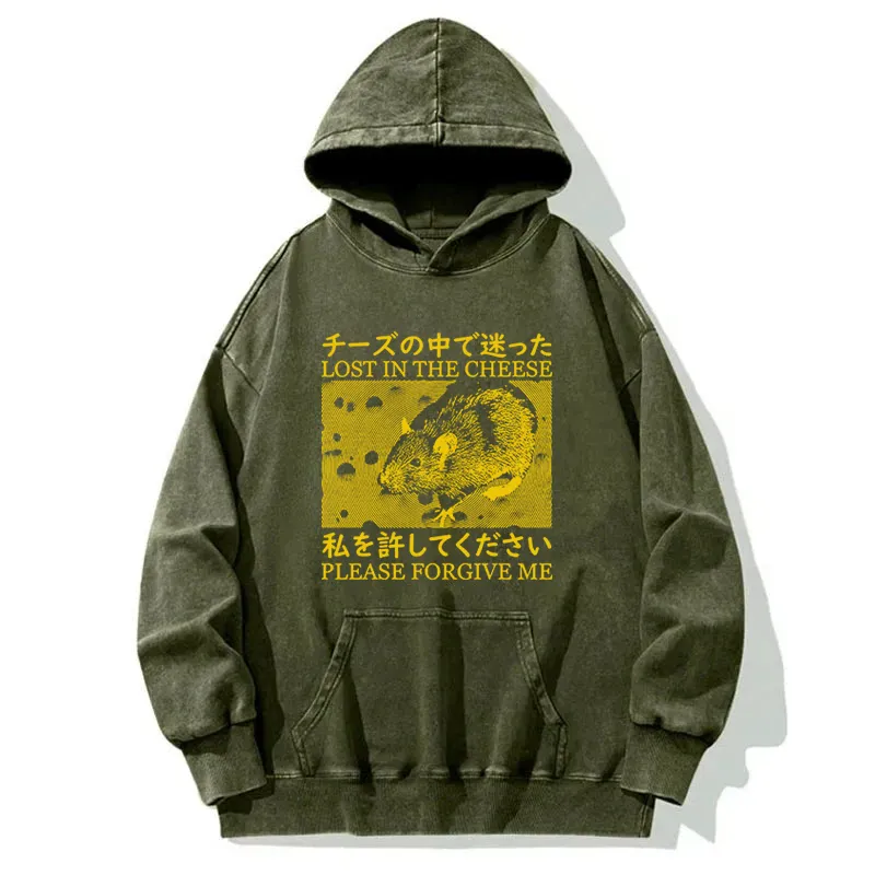 Lost In Cheese Please Forgive Me Washed Hoodie