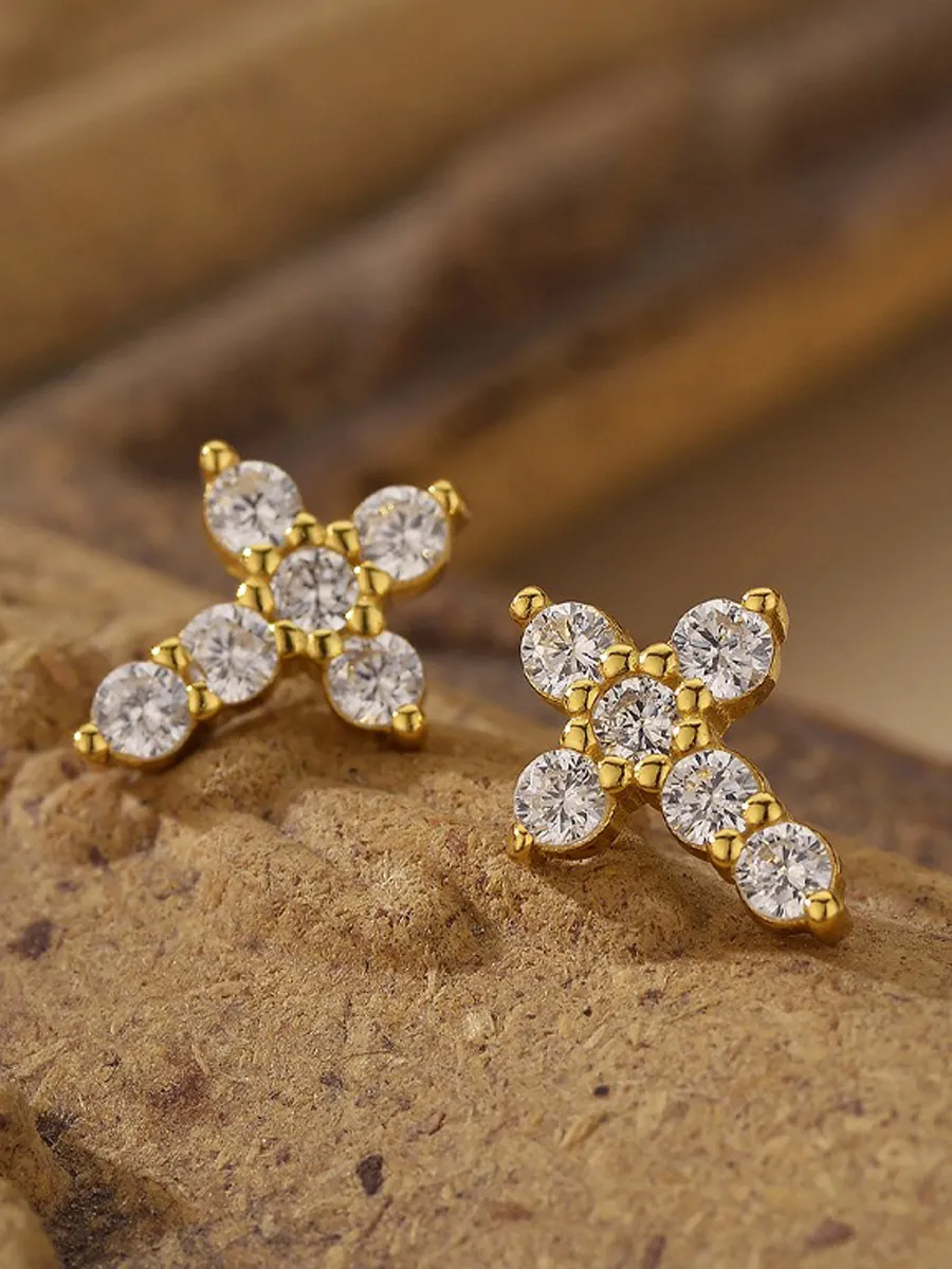 Seraphina Zircon Cross Earrings