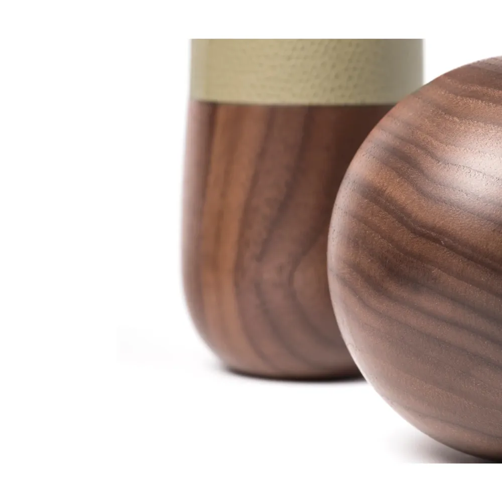 Walnut Wood Bowling Set