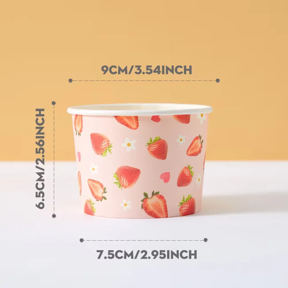 Strawberry Print Snack Cups