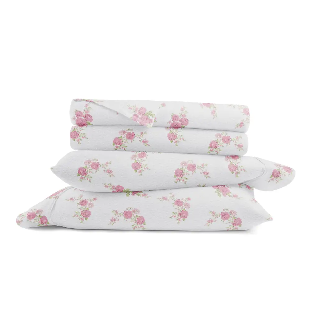 Rose Bunch Flannel Sheet Set