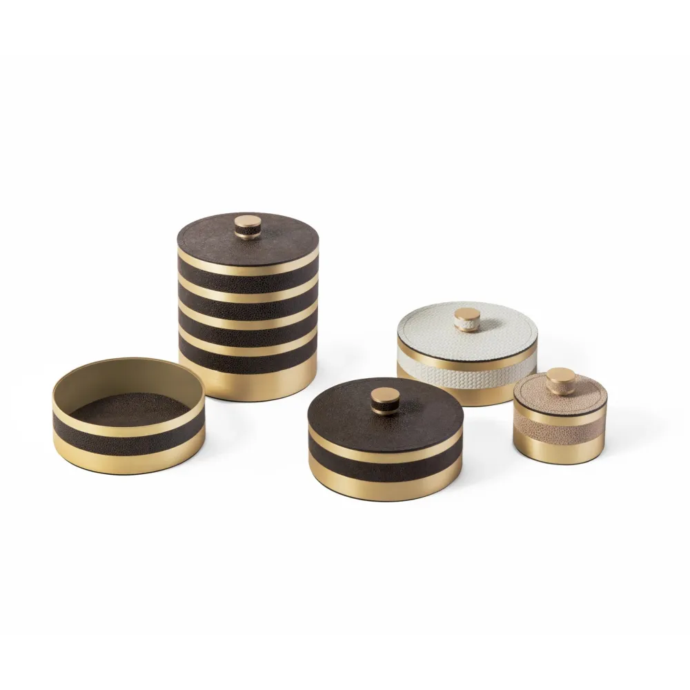 Round Woven Leather Box