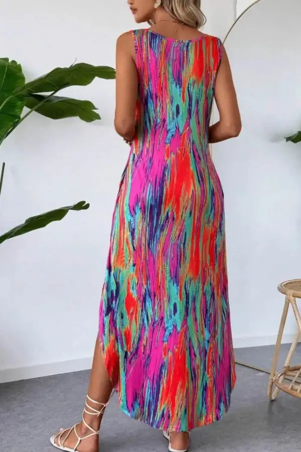 Pocket Detail Scoop Neck Dress