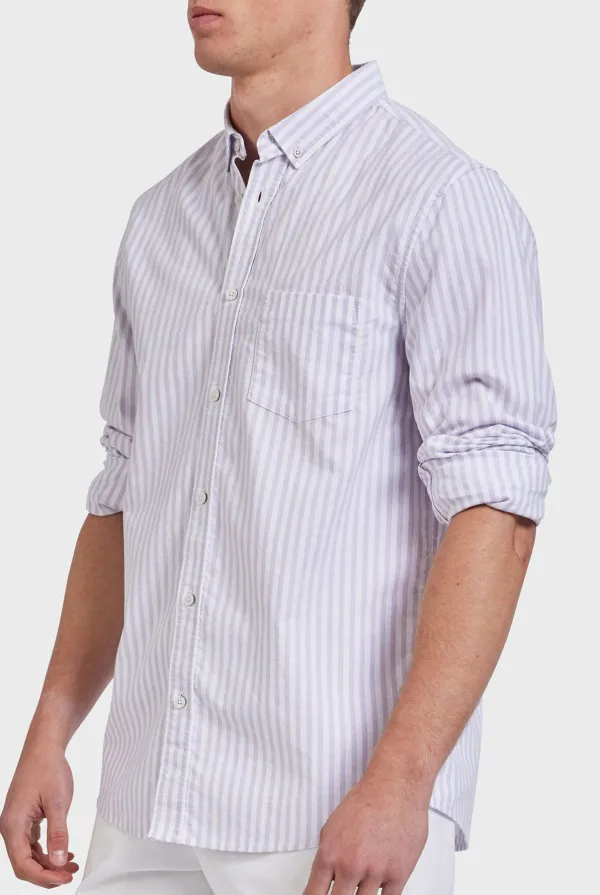 Vintage Oxford Shirt-Lavender stripe